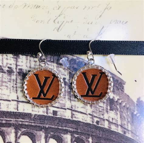 upcycled lv earrings